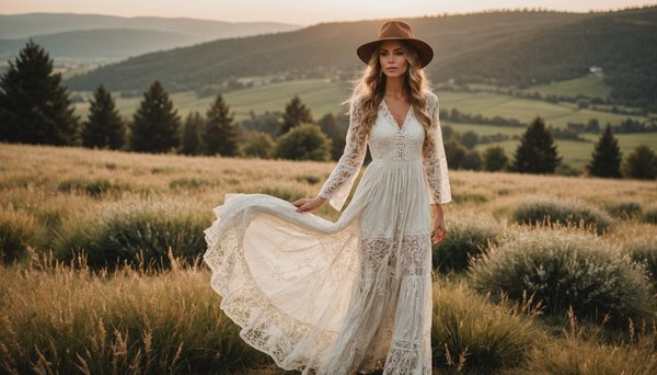 Robe bohème longue dentelle : élégance et confort réunis